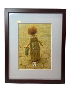 The Daniels Collection 8x10 Matted Picture Frame Dark Wood Finish Holds 5x7 Imag